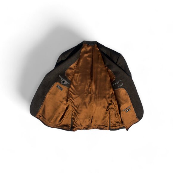 🇨🇦 Savile Row Gold Wool Sport Coat (Charcoal/Blue) - Picture 14 of 15